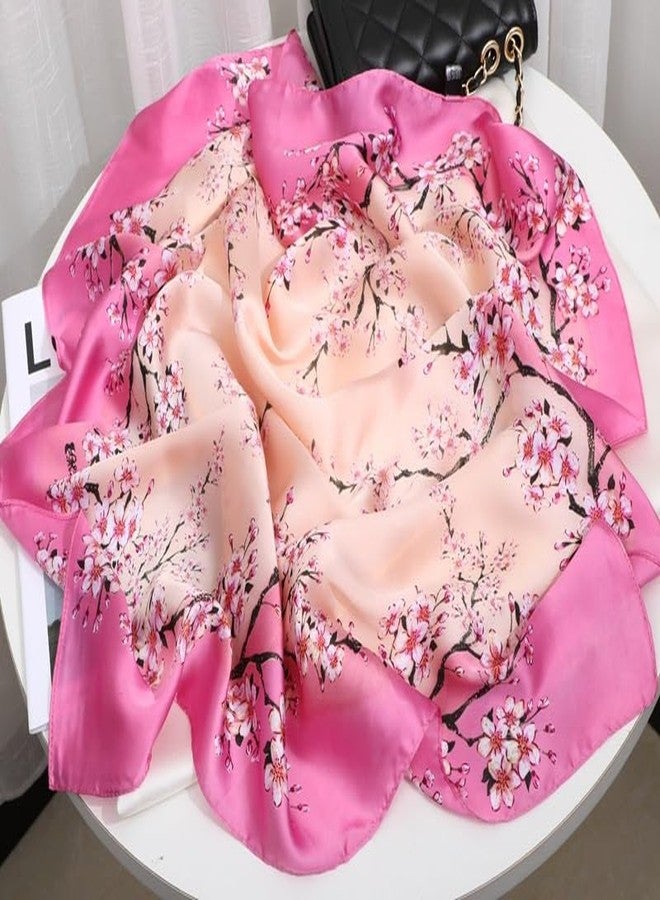 Vikodah Neck-Scarves Floral Chiffon Scarf Soft Smooth Satin Bandana Head-Wraps Square for Women Men 26 * 26 - Image 4